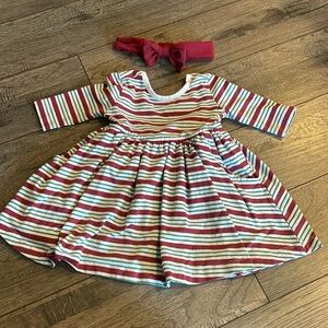 Ruffle butts Christmas dress and headband